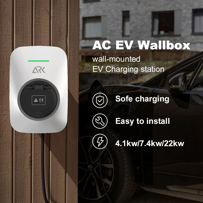 Single Phase WallBox EV Charger Station Type 2 32A IP54 Natural cooling