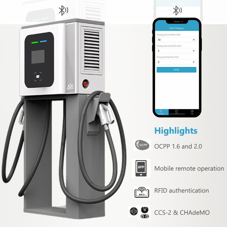 3P Commercial DC EV Charger 30KW 60KW Wall Mounted With CCS CHAdeMO