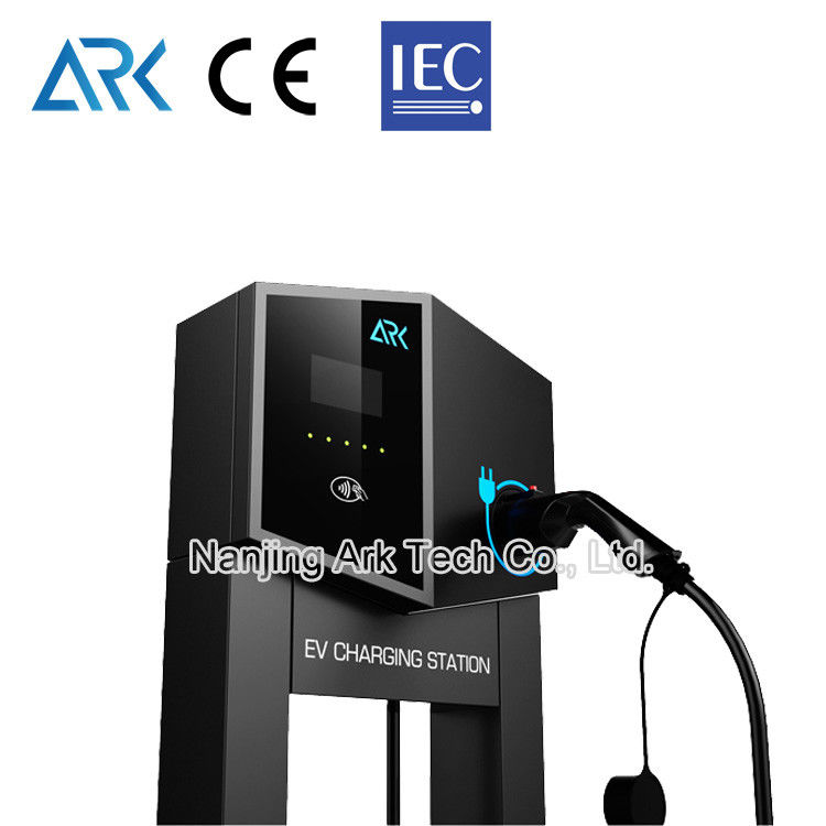 Black 7KW Commercial Electric Vehicle Charging Stations Single Phase