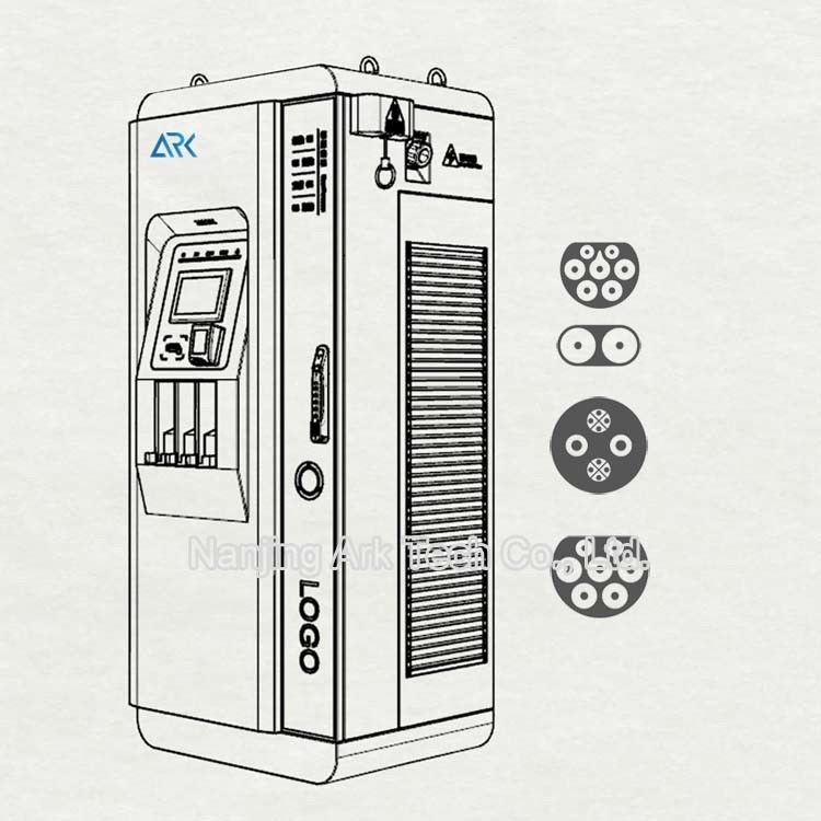 CE CCS 2 CHAdeMO Type 2 60KW IP54 DC Fast EV Charger