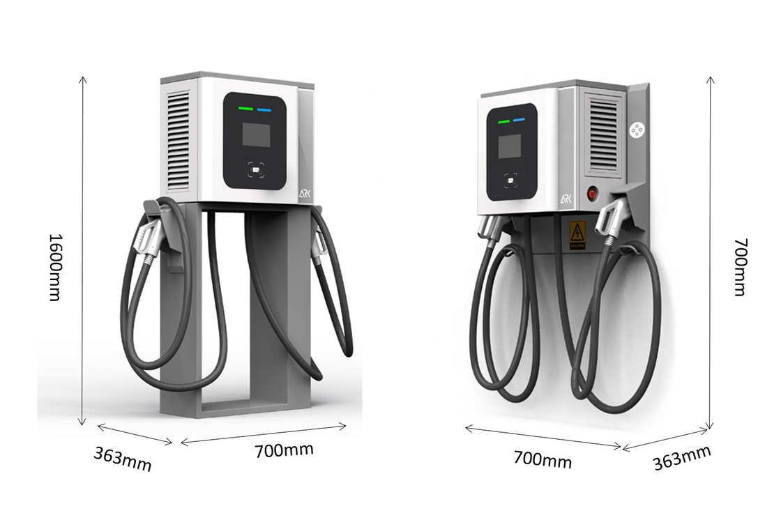 Commercial DC Fast EV Charger 40kW With CCS-2 CHAdeMO Dual Connectors