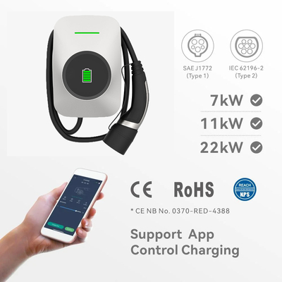 Type 2 IEC 62196 7kw Recharge Station EV Charger with CE