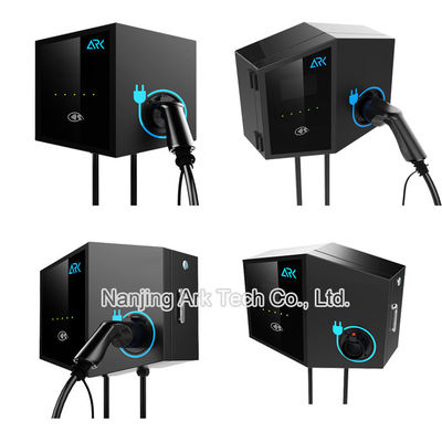 Black 7KW Commercial Electric Vehicle Charging Stations Single Phase